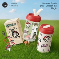 AKS New Cute High-Appearance Mushroom Straw Cup, Portable Office Water Cup for Girls Summer Use