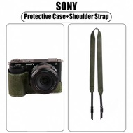 Leather Casing With Shoulder Strap For Sony ZVE10 A6400 A6300 A6000 Camera Case Cover Sony A7M4 A7R5