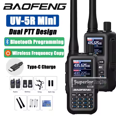 Baofeng UV-5R Mini Walkie Talkie Bluetooth APP Programming Multi Band AM FM Wireless Copy Frequency 