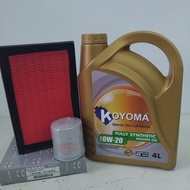 NISSAN SERENA C27 2.0 HYBRID OIL FILTER + AIR FILTER + KOYOMA 0W20 FULLY SYNTHETIC ENGINE OIL