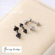 Nail stud earrings spike barbell spike piercing earrings spike barbell spike barbell nail piercing.-