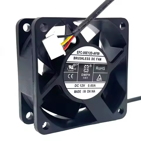 EFC-06E12D EFC-06E12D-AF09 6025 12V 0.60A 60X60X25mm 60mm 6cm Server Inverter Power Supply PSU Axial