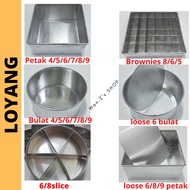 loyang petak loyang segi empat brownies loyang 5, 6 ,7 ,8, 9 inci loyang 6 inci loyang 8 loyang kek 