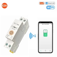 Tuya Smart Life 2.4GHz WiFi Circuit Breaker Switch 63A 1P+ N Remote Control On/Off Via App with Time