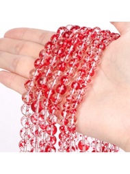 Cuentas espaciadoras redondas sueltas de cristal de cuarzo de color rojo sangre natural de 6-10 mm para hacer joyas,pendientes, brazaletes, collares y  pulseras DIY 15