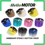 HELMET VISOR 2 TONE MS88 MHR 3 MHR STENG KURA HITAM GREY RED YELLOW GREEN BLUE PINK PURPLE