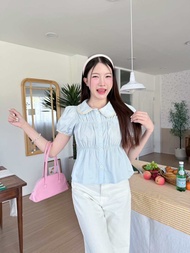 Nira Top เสื้อเชิ้ตคอบัว งานแขนตุ๊กตา