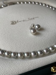 日本真科研證書 極光Blue Rose 稀有灰藍色日本Akoya珍珠頸鏈