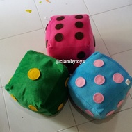 Unique Color Dice Pillow 20x20x20cm Velboa For Dice Doll Learning Media
