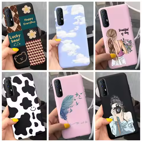 Silicone Case For OPPO Reno 3 Case 6.4" Reno 3 Pro Soft Tpu Phone Cover For OPPO Reno3 Youth Reno3 5