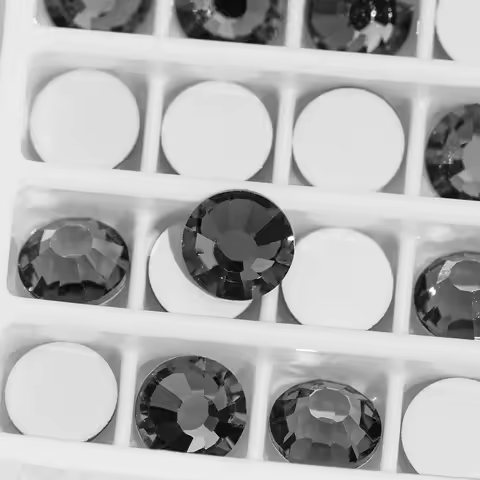 Black Diamond Crystals Non Hotfix Rhinestones Decorations Sliver Black Nail Art DIY Diamond DMC Flat