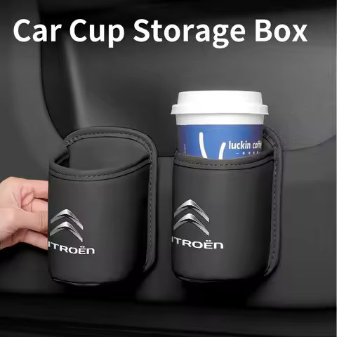 Car Cup Holder Hanging Drink Holder Leather Holder Auto Organizer For Citroen C4 C3 C5 C1 C2 C-Elyse