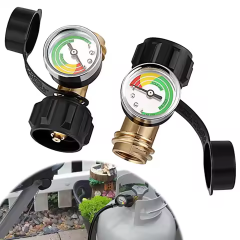 2/1PCS QCC1 Connection Gas Pressure Meter Propane Tank Gauge Level Indicator Universal Propane Gauge