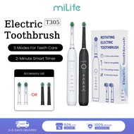 MiLife Electric Toothbrush 2-Minute Timer 5 Smart Modes 99.8% More Plaque Removal IPX7 Waterproof