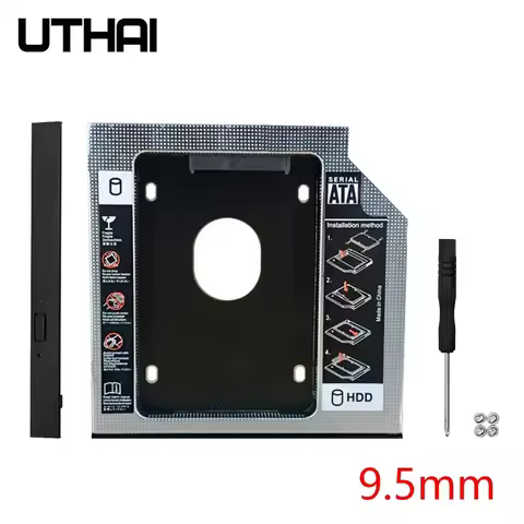 DM DW95S HDD Caddy 9.5mm Aluminum Optibay SATA 3.0 Hard Disk Drive Box Enclosure DVD Adapter 2.5 SSD