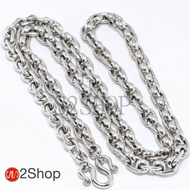 s2shop สร้อยคอสแตนเลสแท้ สร้อยคอพระ ห้อยพระได้ 1 องค์ ความกว้าง 8 มม.ความยาว 16 18 20 22 24 26 28 30