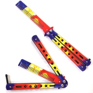 Fire Red Yellow Butterfly Folding Comb training Practice Stainless Steel Balisong Style Balisong Tra