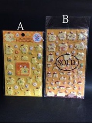 Sanrio PomPomPurin 布丁 布甸狗2011年海綿 漲卜卜貼紙 ((每張))