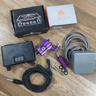 Combo Cao Cấp : Máy Xăm Rotary Bishop F2 + Biến Điện tử 2 cổng Bàn Đạp xám Dây Móc đúc