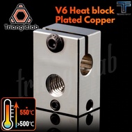 TRIANGLELAB V6 Plated Copper Heat Block For E3d V6 Hotend 3D Printer Heater BMG Extruder