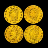 Style American 4 Years Free Coins 20mm Gold Coins Collection 12 * 23----////