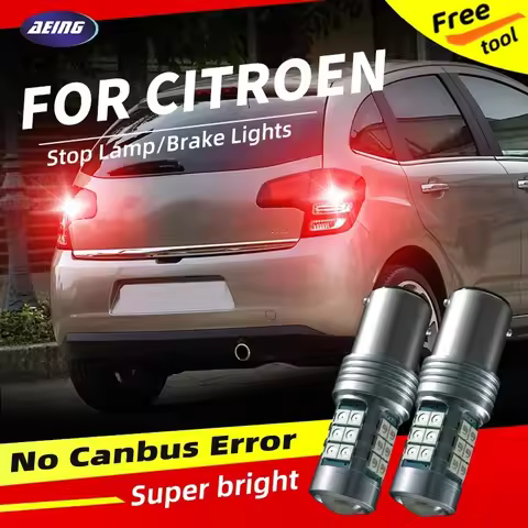 2pcs P21/5W LED Brake Stop Lights Blubs BAY15D For Citroen Berlngo B9 K9 C-Elysee DD C1 C2 C3 Plurie