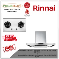 RINNAI RH-C91A-SSVR CHIMNEY HOOD ELECTRONIC TOUCH CONTROL+RB-72S 2 BURNER BUILT-IN HOB STAINLESS STEEL BUNDLE