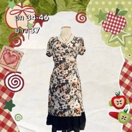 Cross-Front Dress Floral Pattern Brown: y2k Hippie Fairy Kokate Emo Boho Style Secondhand Clothes Fo