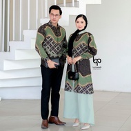 Gamis Batik Couple Modern Premium  Gamis Batik Kombinasi Coupele Kemej