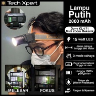 SENTER KEPALA LED DONY 15 WATT KL-171 "MINI ZOOM MEKANIK" ORI ANTI AIR TAHAN LAMA OUTDOOR