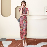 New Autumn Long Cheongsam Slim Slik Vintage Long Dress Chinese Traditional Costumes Summer Dresses 4