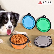Folding Dog Food Container For Dog Cat Food Bowl Foldable Collapsible