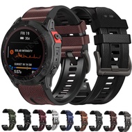 For Garmin Fenix 7 7x 6 6x Pro Sapphire GPS 5 5x Plus Strap Quick Release Leather Silicone Watch Band Watchband Bracelet
