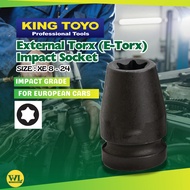 King Toyo External Torx (E-Torx) Impact Socket | Single Pcs (XE8 to XE24) / Imapact Socket Star