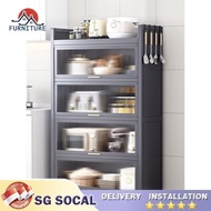 Wh  SSL Kitchen Cabinet Storage Cabinet Shelf with Door, Floor Multi-functional Microwave Oven, Electrical Appliances, Cupboard JP