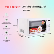 Lò Vi Sóng Có Nướng Điện Tử Sharp R-G371VN-W - 23 Lít - Hàng Chính Hãng - Bảo Hành 12 Tháng