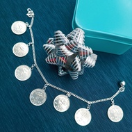 Genuine Silver Bracelet /Anklet 5 Sen Coin 925時尚銀吊5分硬幣手鏈/腳鏈  Gelang Duit Syiling 5 sen Perak 925 ＜MB