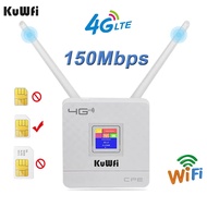 KuWfi 4G LTE CPE Wifi Router CAT4 150Mbps Wireless Router Unlocked 4G LTE SIM Wifi Router With External Antenna WAN/LAN
