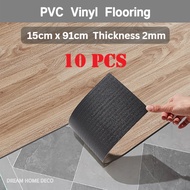 PVC - (10 Keping) 15cm x 91cm Lantai Stiker Rumah/ Pelekat Lantai Vinyl PVC Bijian Kayu Vinil/ Vinyl