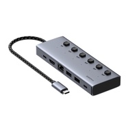 Hagibis ฮับ6 In 1 USB Cสวิตช์เปิด/ปิดส่วนบุคคลชนิด C แท่นวางมือถือ Type C ถึง100W PD 4K 60Hz HDMI RJ