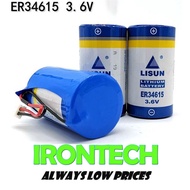 LISUN ER34615 D size 3.6V 19000mAh 34615 PLC control system Lithium Li-SOCl2 replacement Disposable 