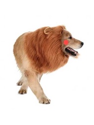 2024網路紅人寵物獅子鬃毛假髮，適用於狗狗，萬聖節寵物用品，附耳朵及無尾巴
