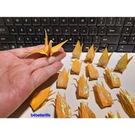 80pcs 3-Inch Yellow Color Origami Cranes Hand-folded From 3" x 3" Square Paper. (CY paper series). #