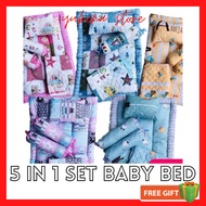 Baby Sleeping Bed 5 in 1 Set Baby Bed Toto Baby Patchwork Bedsheet Baby / Toto Tilam Kekabu Tempat T