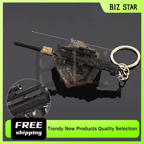 9cm/3.54in Arena Breakout Gun Keychains Game Peripheral Mini T95-1 Metal Gun Weapon Models Pendant A