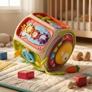 Nine-Sided Activity Cube Bright Panels Interactive Learning Cube Handheld Baby Activity Toy Colorful