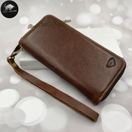 Rush Rider Clutch Long Zip Leather Wallet Genuine Cow Leather Purse