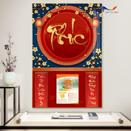 Lịch TẾT 2025 tráng gương Chữ Thư Pháp- Lịch treo tường 2025 Nhiều Mẫu (40x60 cm) TẶNG BLOC ĐẠI