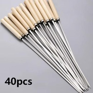 Reusable Barbecue Kebab Stick Stainless Steel BBQ Skewer Sturdy Reusable Barbecue Rod Stainless Stee