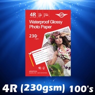 4R Waterproof Glossy Photo Paper 230gsm 230g 100sheets